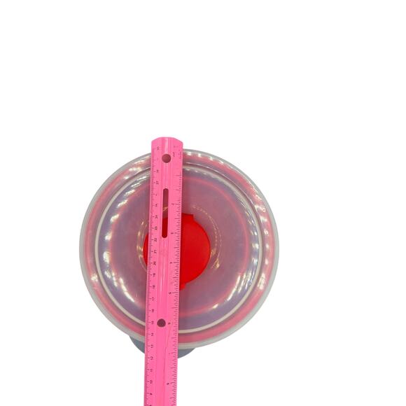 🍲 Pampered Chef PC Red Microwave Bowl w/ Clear Lid Meal Prep Container - Picture 2 of 4